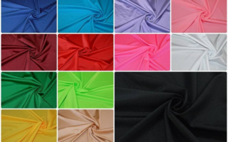 Campionario di tessuto lycra lucida in tinta unita disponibile in vari colori a metraggio