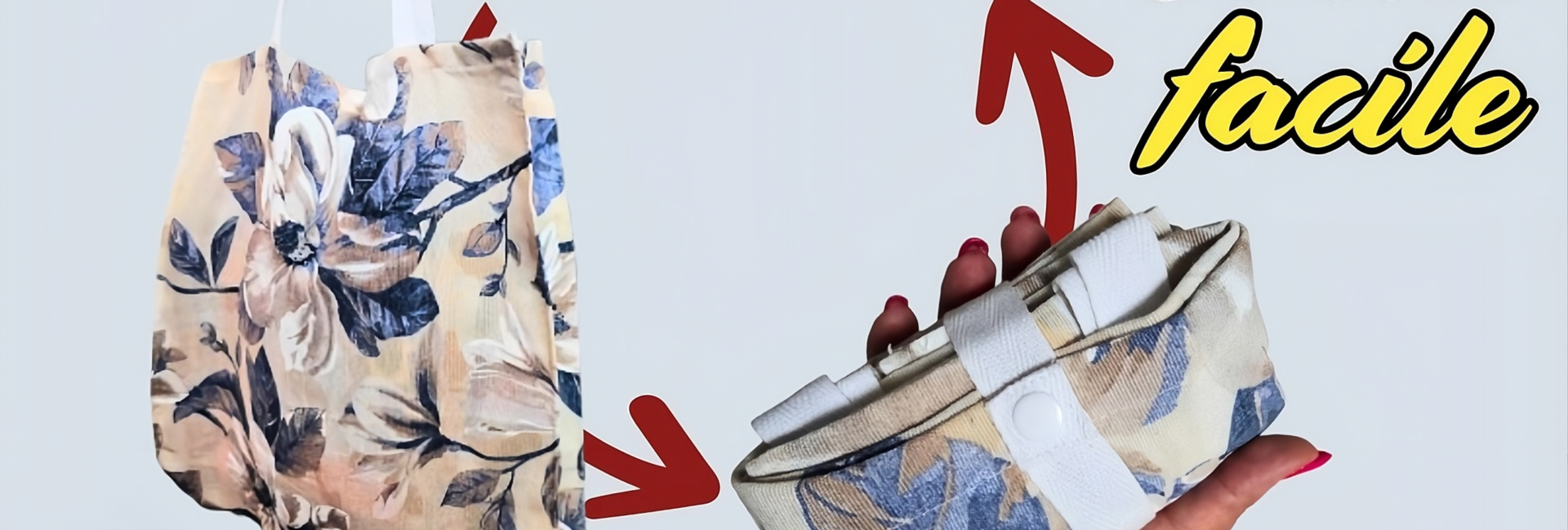 Risultato finale della shopping bag pieghevole fai da te