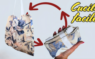 Risultato finale della shopping bag pieghevole fai da te